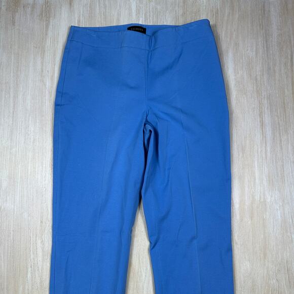 NWT Talbots Blue Cotton Spandex Stretch Straight Leg Ankle Career Dress Pants 12 - Picture 2 of 14